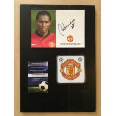 Signed United card by Antonio Valencia the Manchester United footballer.